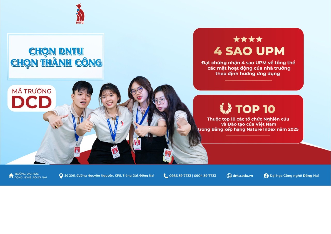 TRƯỜNG ĐẠI HỌC CÔNG NGHỆ ĐỒNG NAI CÔNG BỐ THÔNG TIN TUYỂN SINH ĐẠI HỌC NĂM 2026 (DỰ KIẾN) 