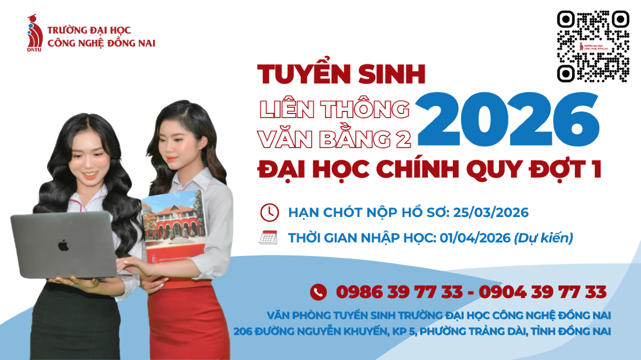 THÔNG BÁO TUYỂN SINH LIÊN THÔNG - VĂN BẰNG 2 ĐẠI HỌC CHÍNH QUY ĐỢT 1 NĂM 2026