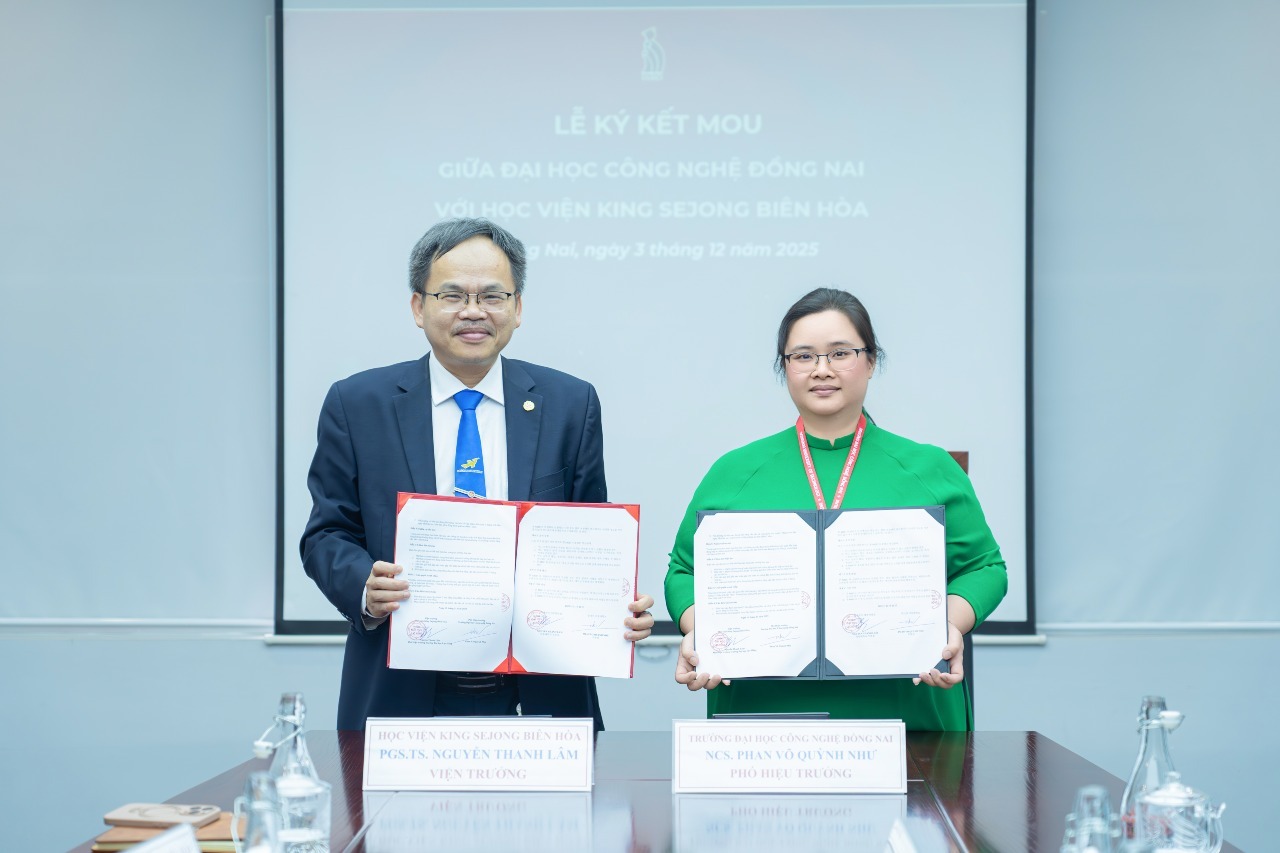 MEMORANDUM OF UNDERSTANDING SIGNED BETWEEN KING SEJONG INSTITUTE BIEN HOA AND DONG NAI TECHNOLOGY UNIVERSITY TO PROMOTE KOREAN LANGUAGE EDUCATION AND KOREAN CULTURE