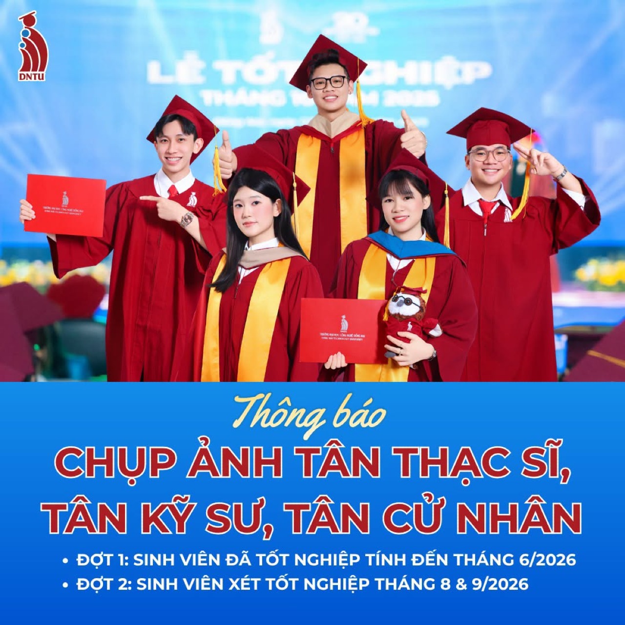 THÔNG BÁO: LỊCH CHỤP ẢNH TỐT NGHIỆP DÀNH CHO TÂN THẠC SĨ, TÂN KỸ SƯ, TÂN CỬ NHÂN